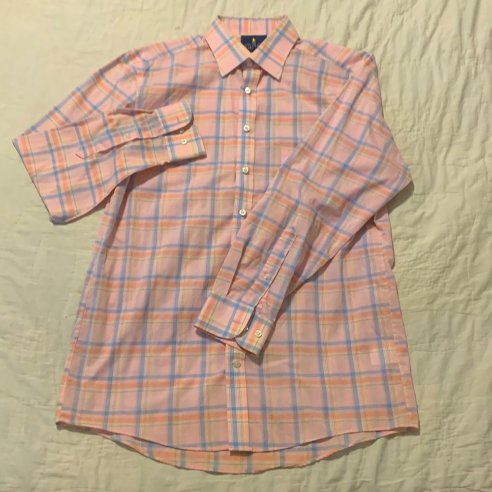 Pink Plaid Dress Shirt by Stafford